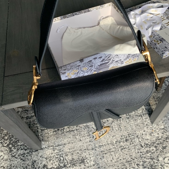 Black SADDLE BAG Grained Calfskin - Picture 7 of 12